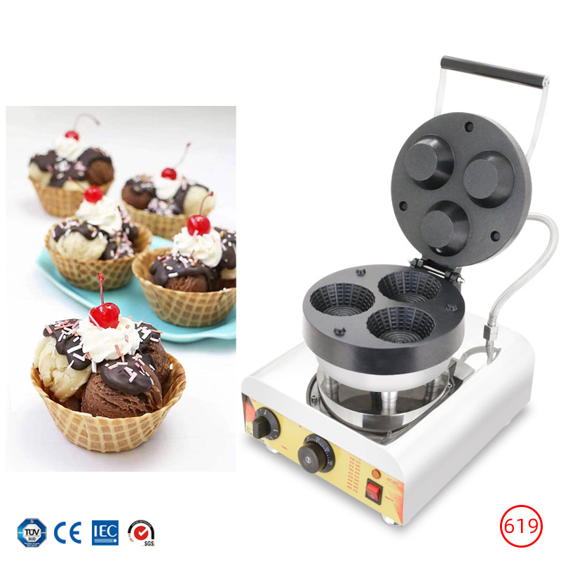 Commercial Triple-Hole Ice Cre - Mini Waffle Maker Machine review and price